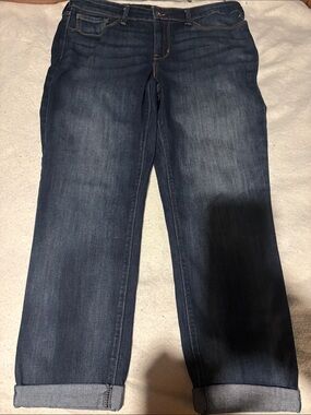 Levi Strauss Signature Modern Slim Cuffed Jeans Dark Wash Stretch Denim 33x24